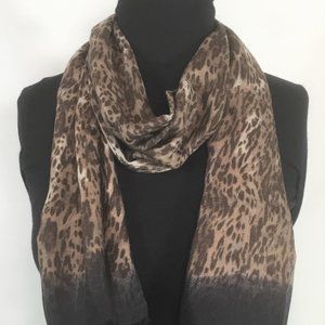 Semi-Sheer Animal Print Scarf